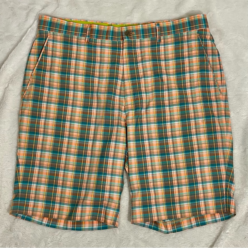 Louis Raphael Golf Colorful Plaid Lightweight Shorts Men’s Size 36